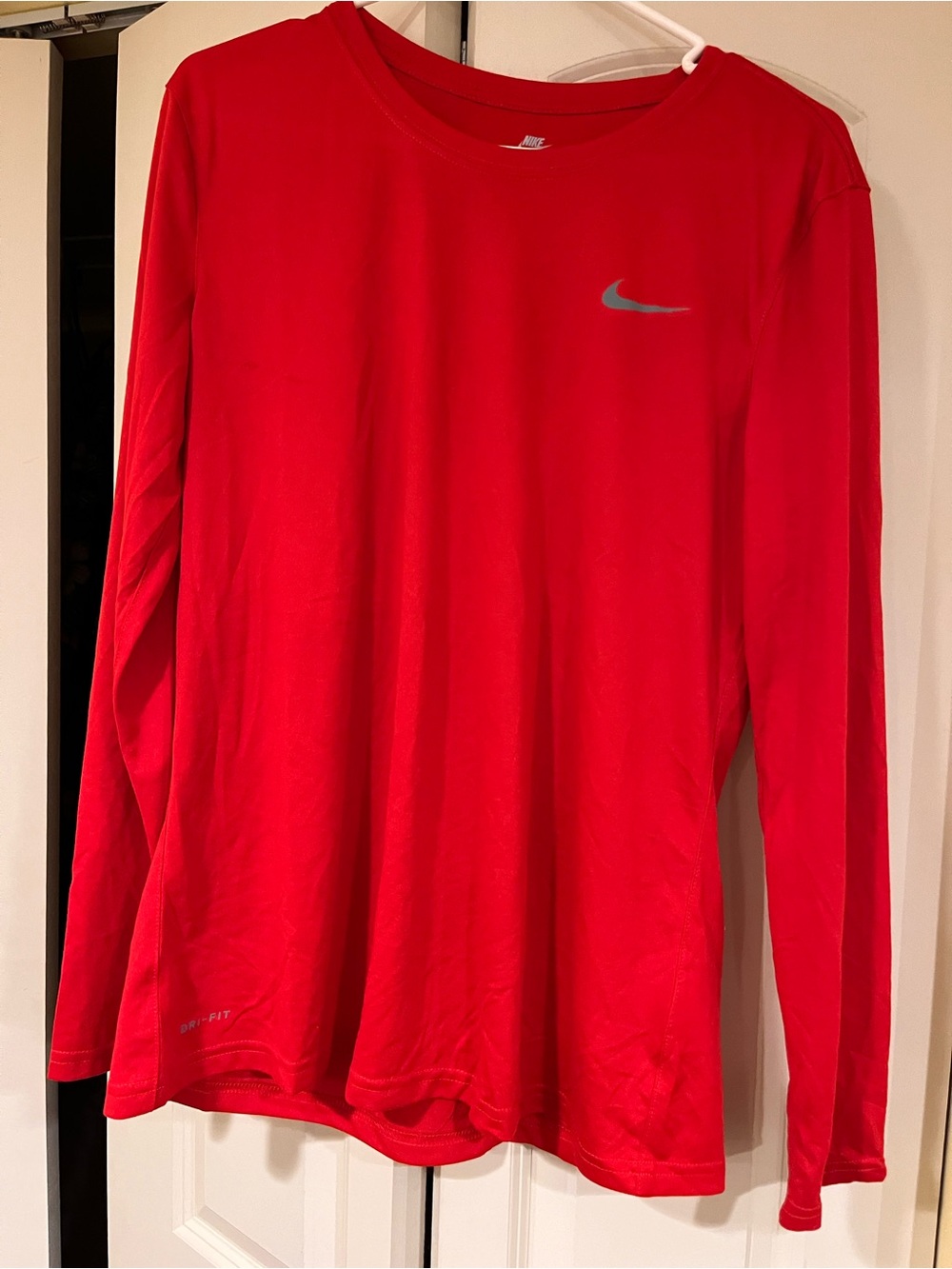 Nike Red Long Sleeve Crew Neck Performance Tee never worn